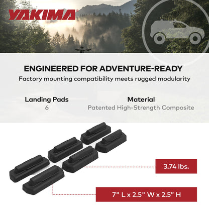 YAKIMA Landing Pad 30 Fixed Point Tower Compatible w/2010+ Lexus GX, Set of 6