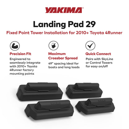 YAKIMA Landing Pad 29 Fixed Point Tower Installation Mounts for Rail Rooftops