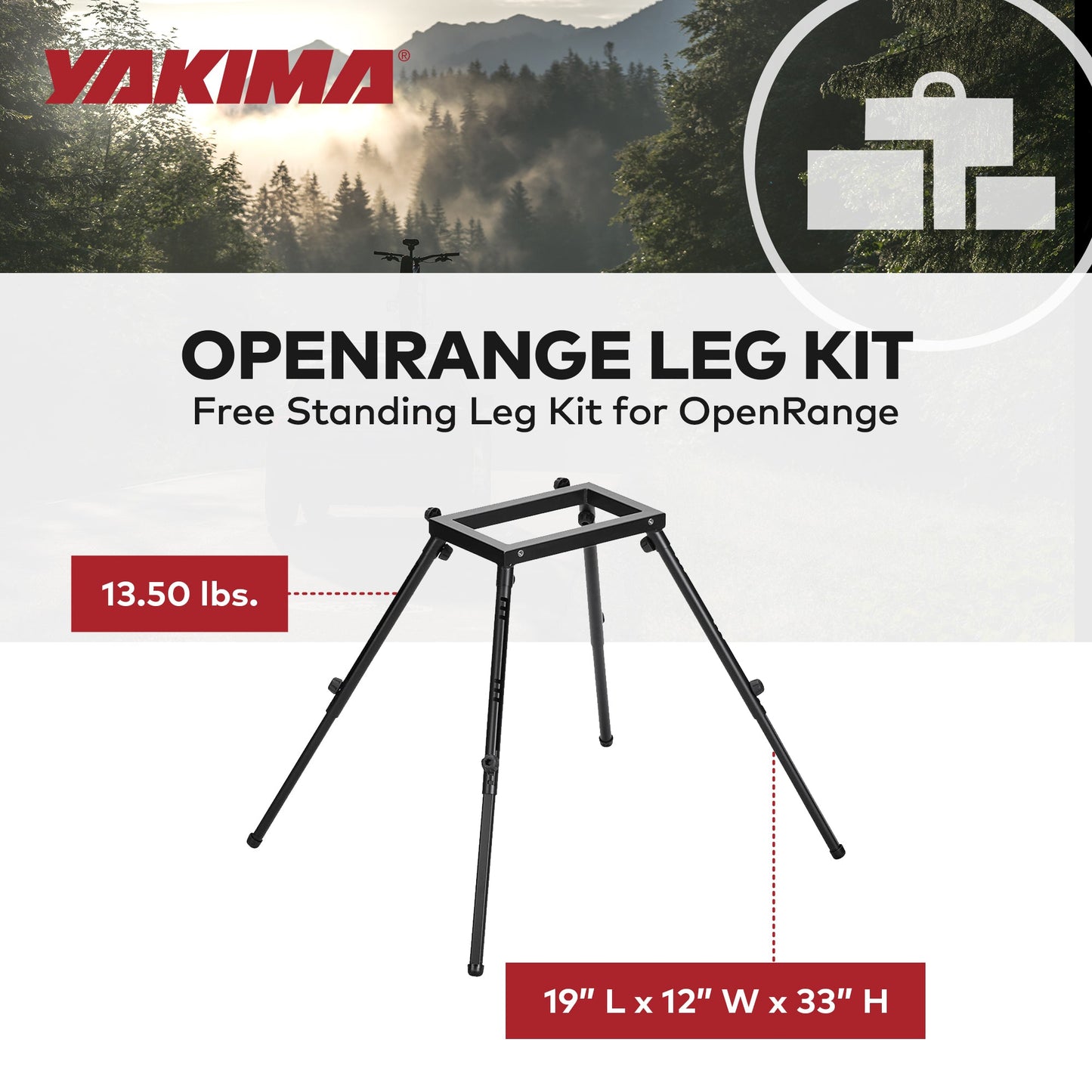 Yakima EXO OpenRange Steel Leg Kit Free Standing 20-30" Adjustable Support Stand