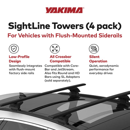 Yakima SightLine Roof Rack Tower for Vehicles with Flush-Mounted Side Rails