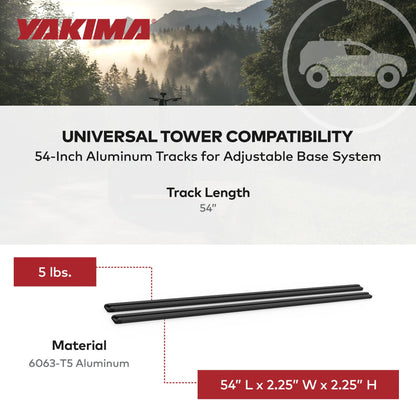 Yakima HD Track 54 Inch Car Roof Top Rack Mounting System with CapNuts, Black