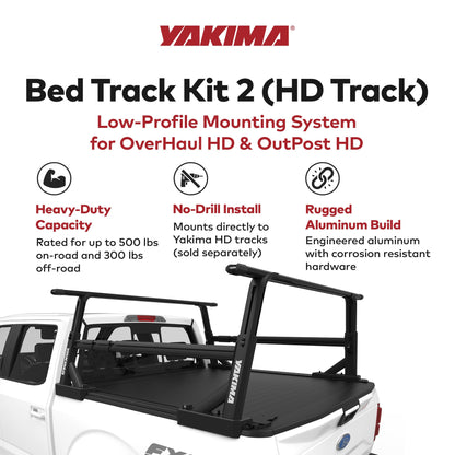 YAKIMA Truck Bed Track HD Kit for OverHaul HD and OutPost HD (Set of 2), Black