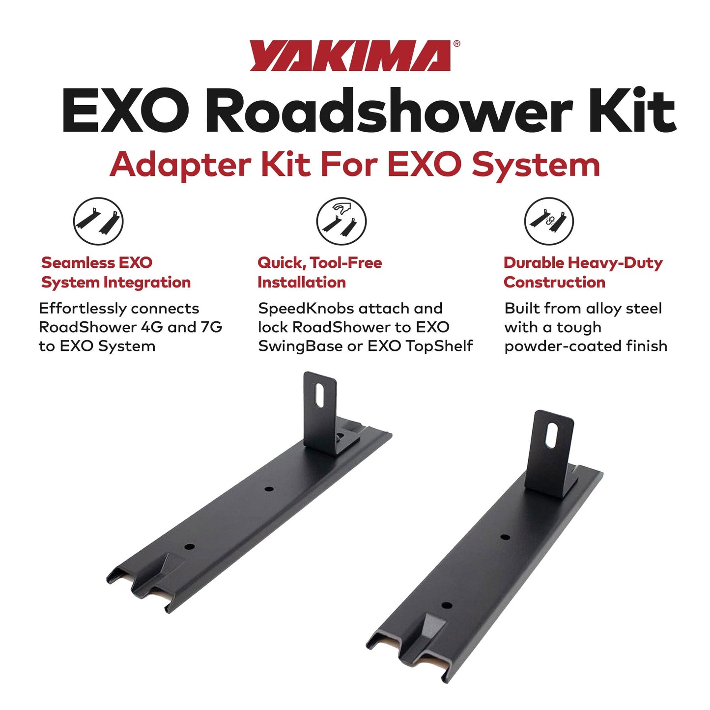 YAKIMA EXO Modern RoadShower Alloy Steel Powder Coated Finish Adaptor Kit, Black