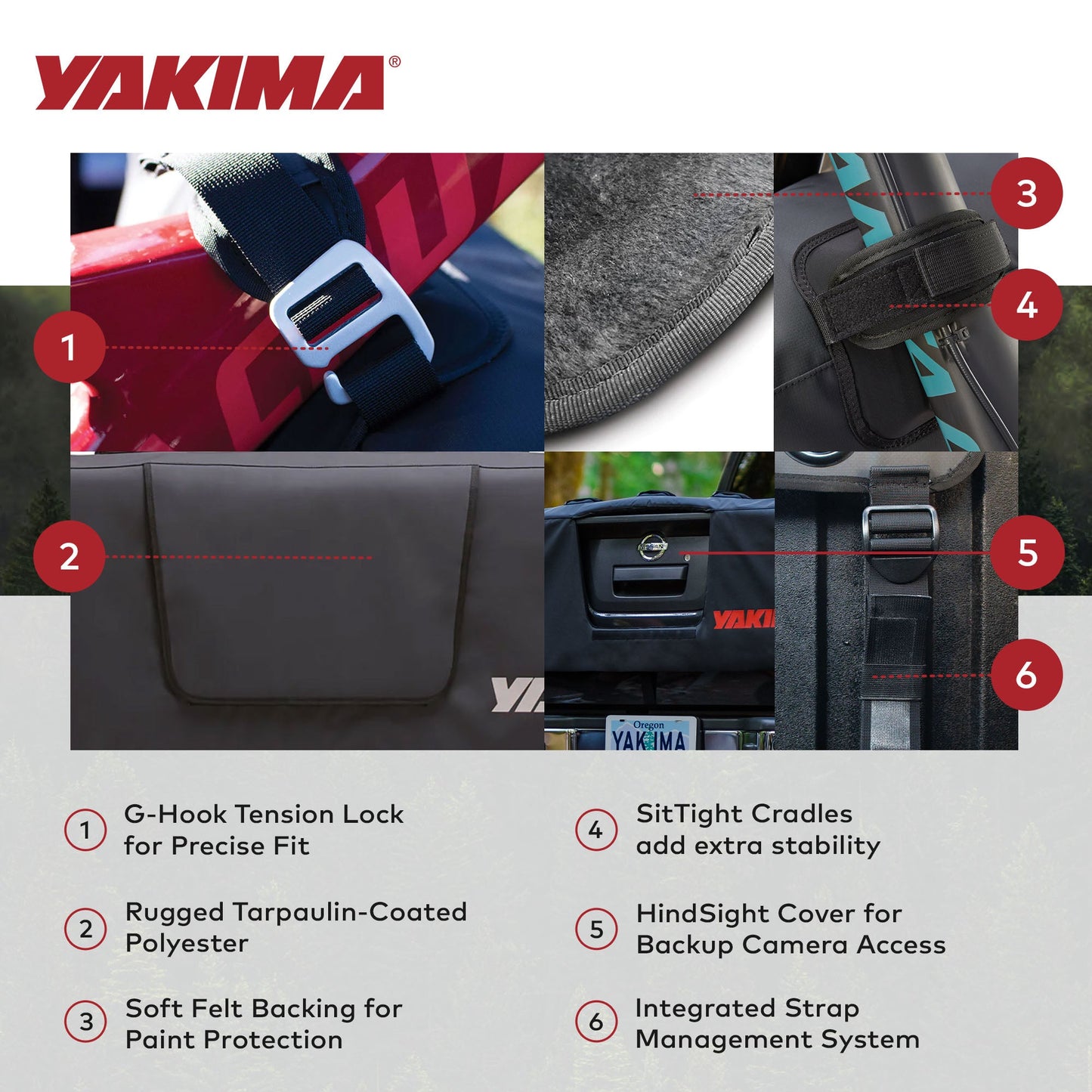 Yakima GateKeeper Truck Bed Tailgate Pad for Transport, Up to 6 Bikes, Black
