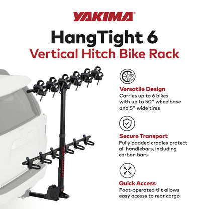 Yakima HangTight 6 Vertical Hanging Hitch Bike Rack for 2 Inch Hitch Receivers