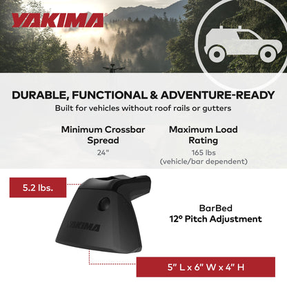 YAKIMA BaseLine Adjustable Rack Towers for Vehicles with Naked Roof, Set of 4