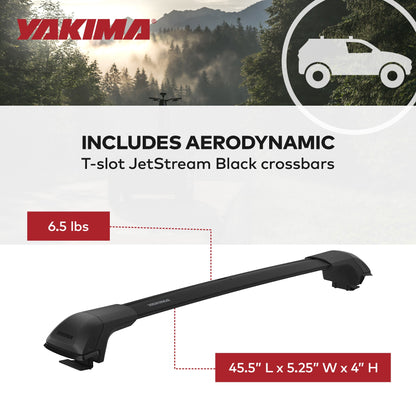 Yakima TimberLine FX SM Single Integrated Crossbar for Raised Rails, Matte Black