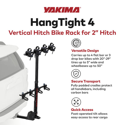 Yakima HangTight 4 Vertical Hanging Hitch Bike Rack for 2 Inch Hitch Receivers