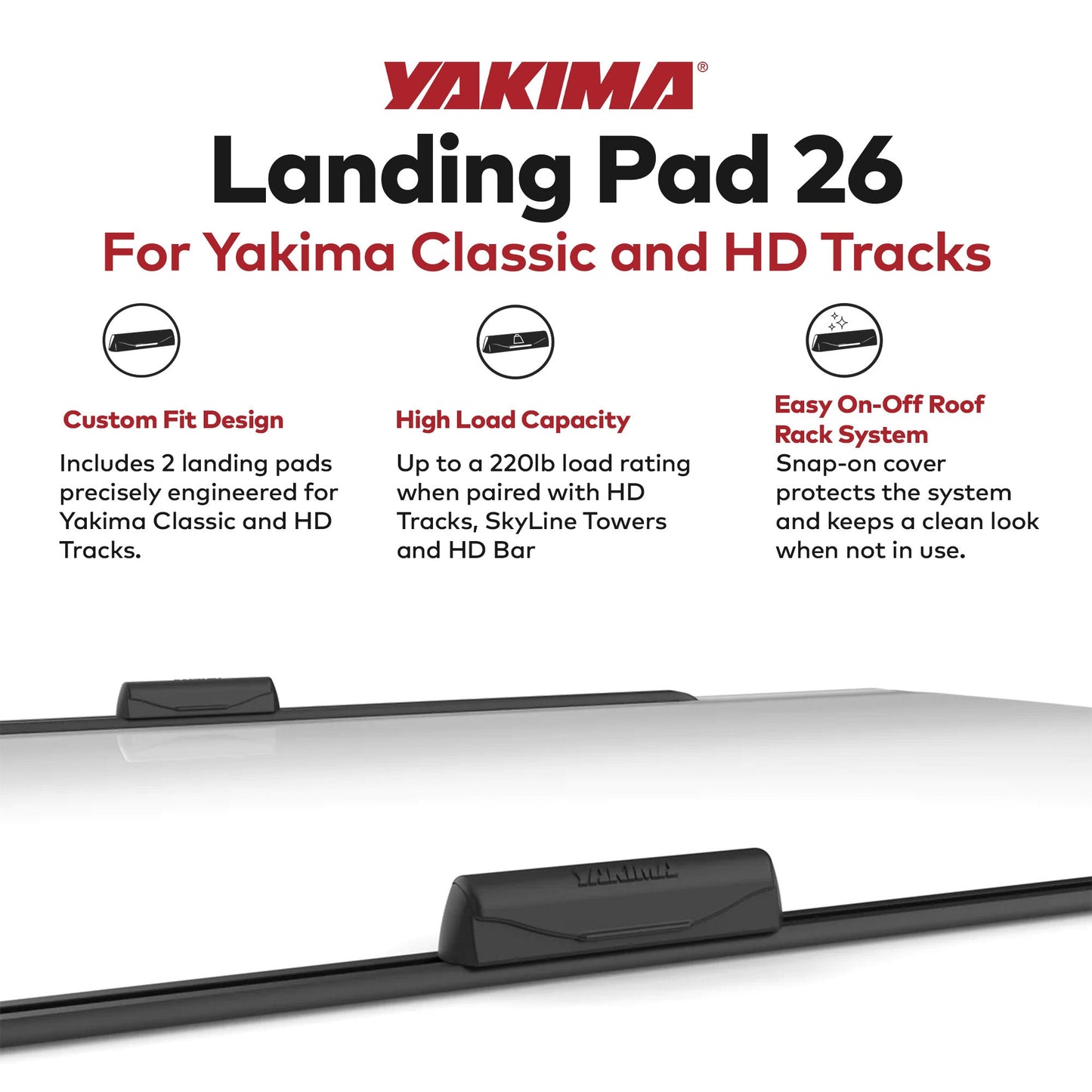 YAKIMA Landing Pad 26 220 Pound Capacity Fixed Point Tower Installation, Black