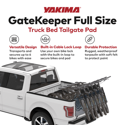 Yakima GateKeeper Full Size Truck Bed Large Tailgate Bike Pad, Cascade Blue