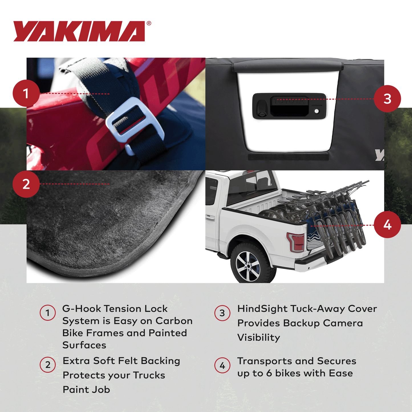 Yakima GateKeeper Full Size Truck Bed Large Tailgate Bike Pad, Cascade Blue