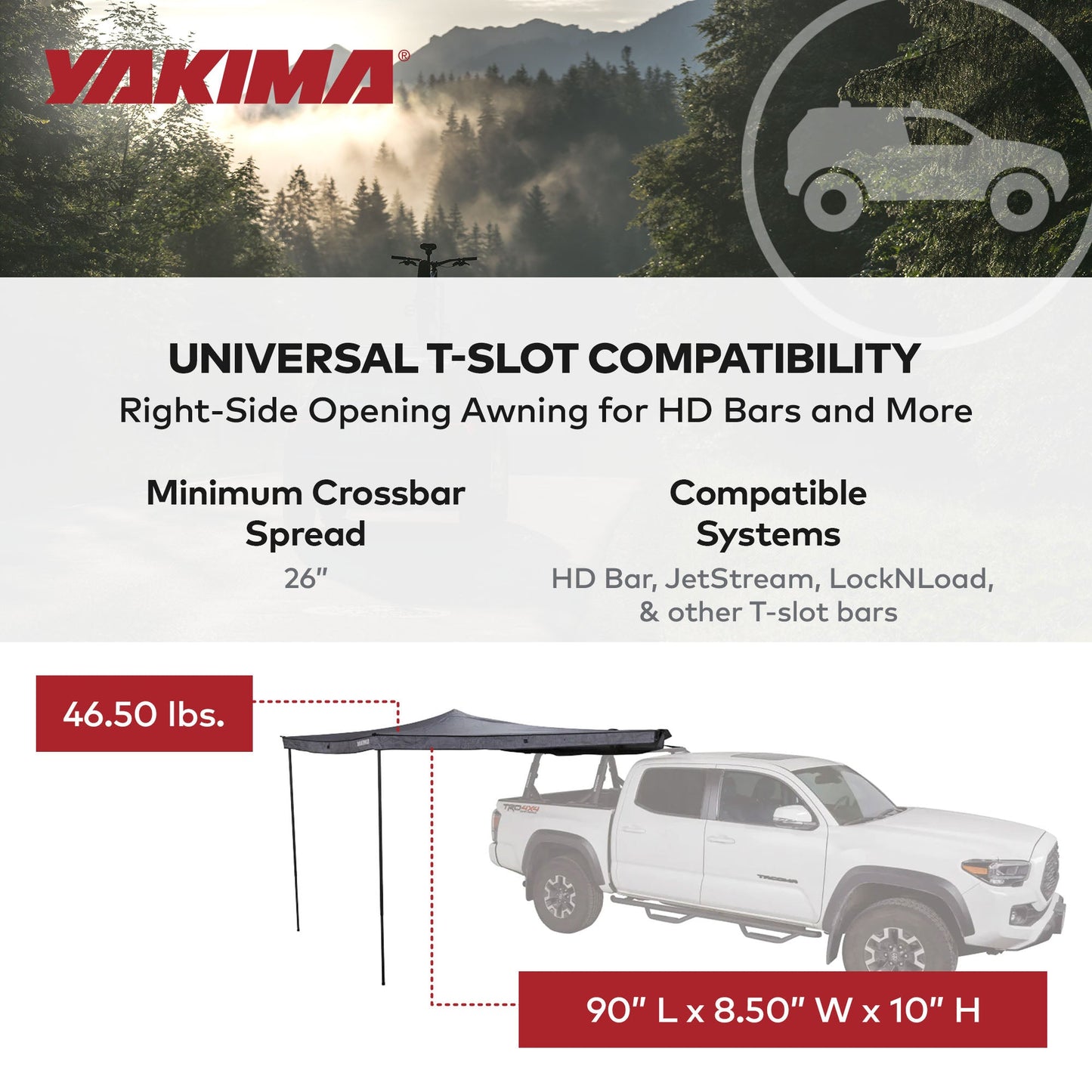 Yakima MajorShady 270 RH Vehicle Roof Mounted Awning Rugged Vinyl Travel Cover
