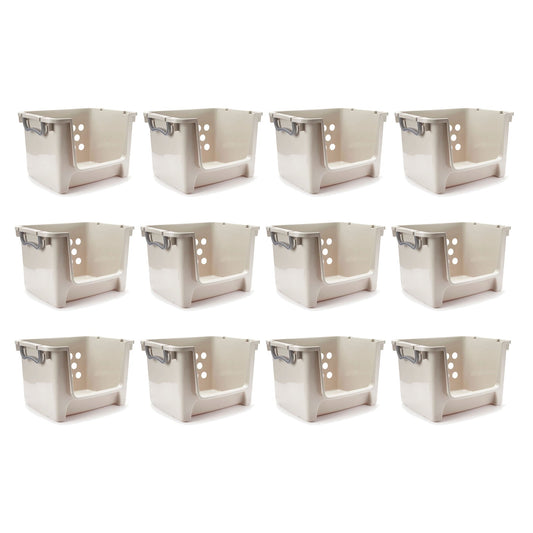 Sterilite Home Organization Stackable Open Storage Bin Container, Gray (12 Pack)