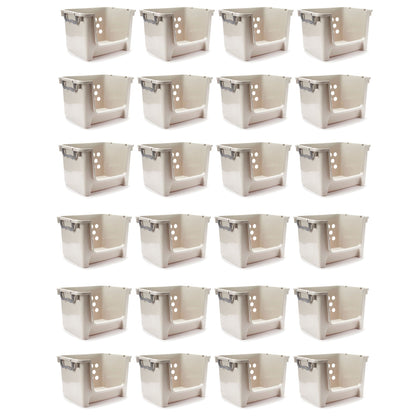 Sterilite Home Organization Stackable Open Storage Bin Container, Gray (24 Pack)