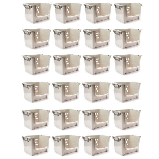 Sterilite Home Organization Stackable Open Storage Bin Container, Gray (24 Pack)