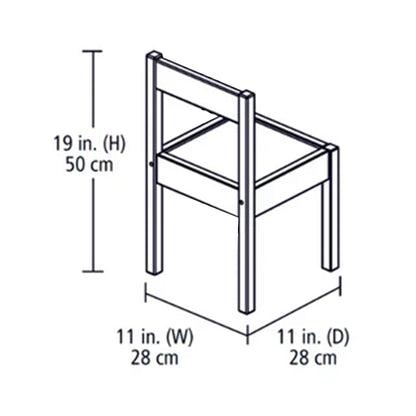 PJ Wood Kids Chair with Top Rail Back Support for Ages 1-5 Years Old (Set of 2)