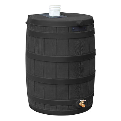 Good Ideas Rain Wizard 40 Gallon Capacity Plastic Rain Barrel, Black (2 Pack)