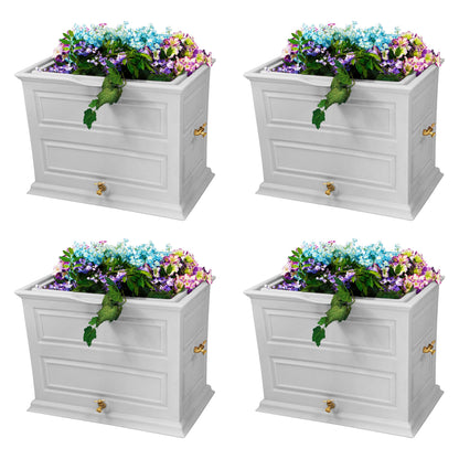 Good Ideas Savannah 42 Gal Flatback Colonial Style Rain Barrel Planter (4 Pack)