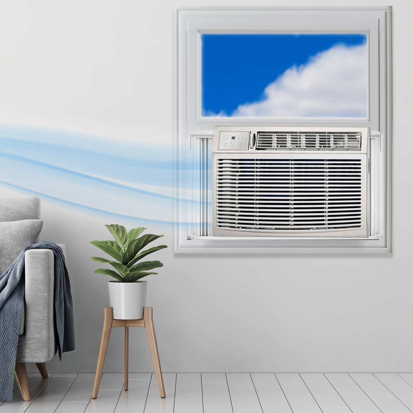 HomePointe 25000 BTU Air Conditioner w/Touch Remote Control & LED Display, White