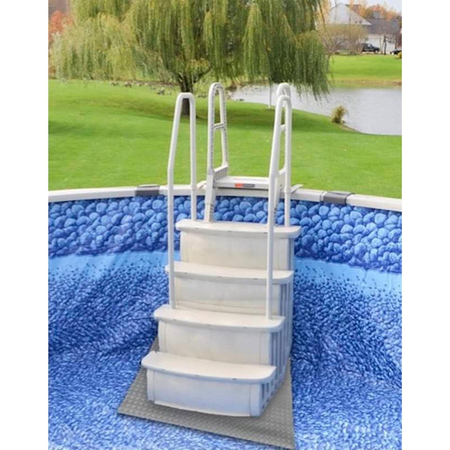 Main Access Large 36 x 36 Inch Pool Step Ladder Guard Mat, Accessory Only, Gray