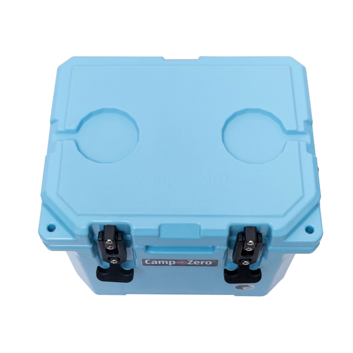 CAMP-ZERO 10 Liter 10.6 Quart Lidded Cooler with 2 Molded In Cup Holders, Sky