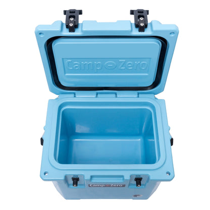 CAMP-ZERO 10 Liter 10.6 Quart Lidded Cooler with 2 Molded In Cup Holders, Sky