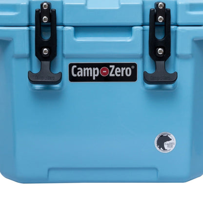 CAMP-ZERO 10 Liter 10.6 Quart Lidded Cooler with 2 Molded In Cup Holders, Sky