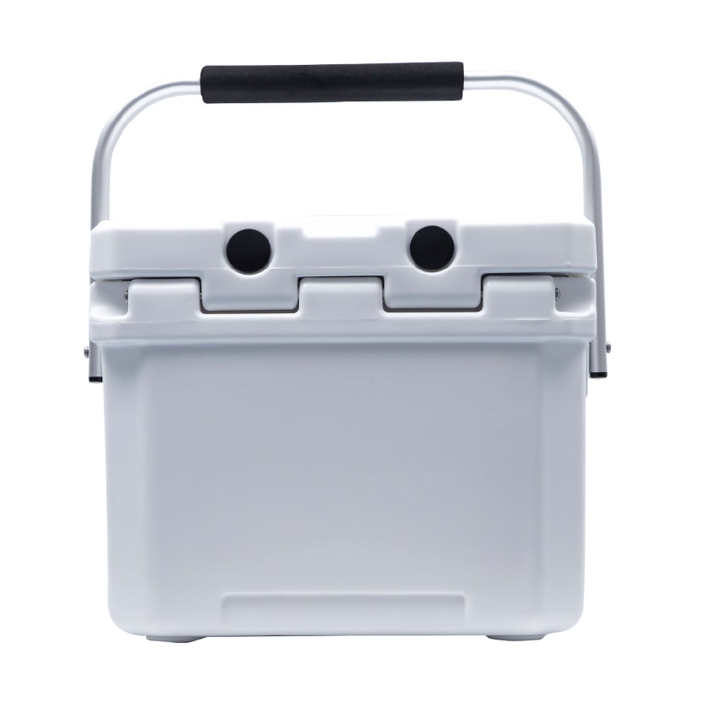 CAMP-ZERO 10 Liter 10.6 Quart Lidded Cooler with 2 Molded In Cup Holders, White