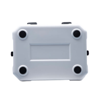 CAMP-ZERO 10 Liter 10.6 Quart Lidded Cooler with 2 Molded In Cup Holders, White