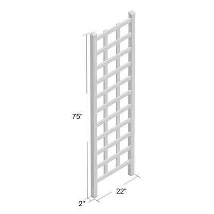 Dura-Trel Providence 22 x 75 Inch PVC Vinyl Outdoor Garden Patio Trellis, White