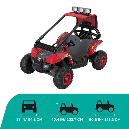 Power Wheels Baja Trailster Battery Powered Ride On Toy with Steel Frame, Red