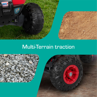 Power Wheels Baja Trailster Battery Powered Ride On Toy with Steel Frame, Red