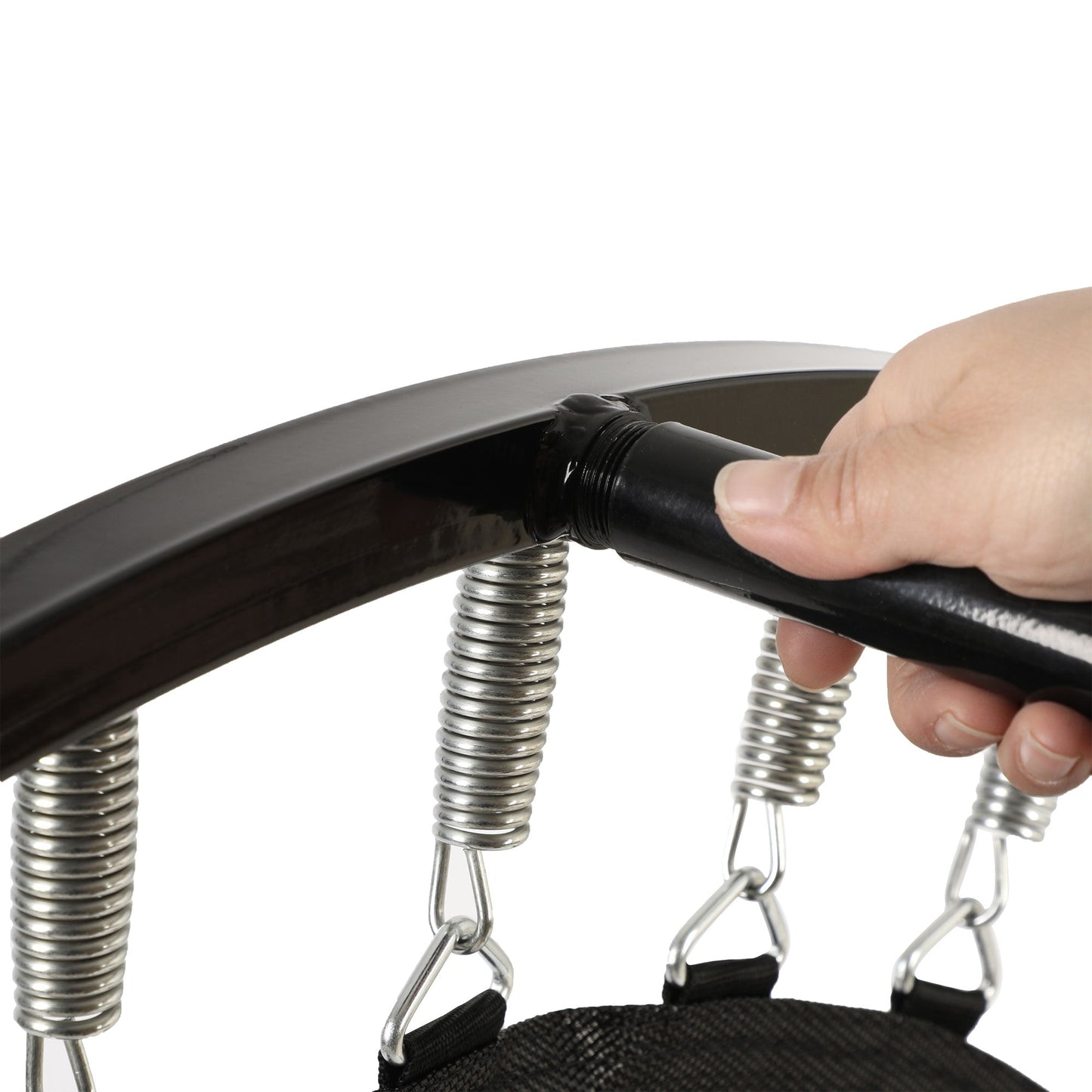 HolaHatha 48 Inch Foldable Mini Fitness Trampoline with Adjustable Handle, Black