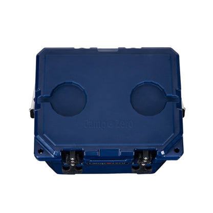 CAMP-ZERO 10 Liter 10.6 Quart Lidded Cooler with 2 Molded In Cup Holders, Navy