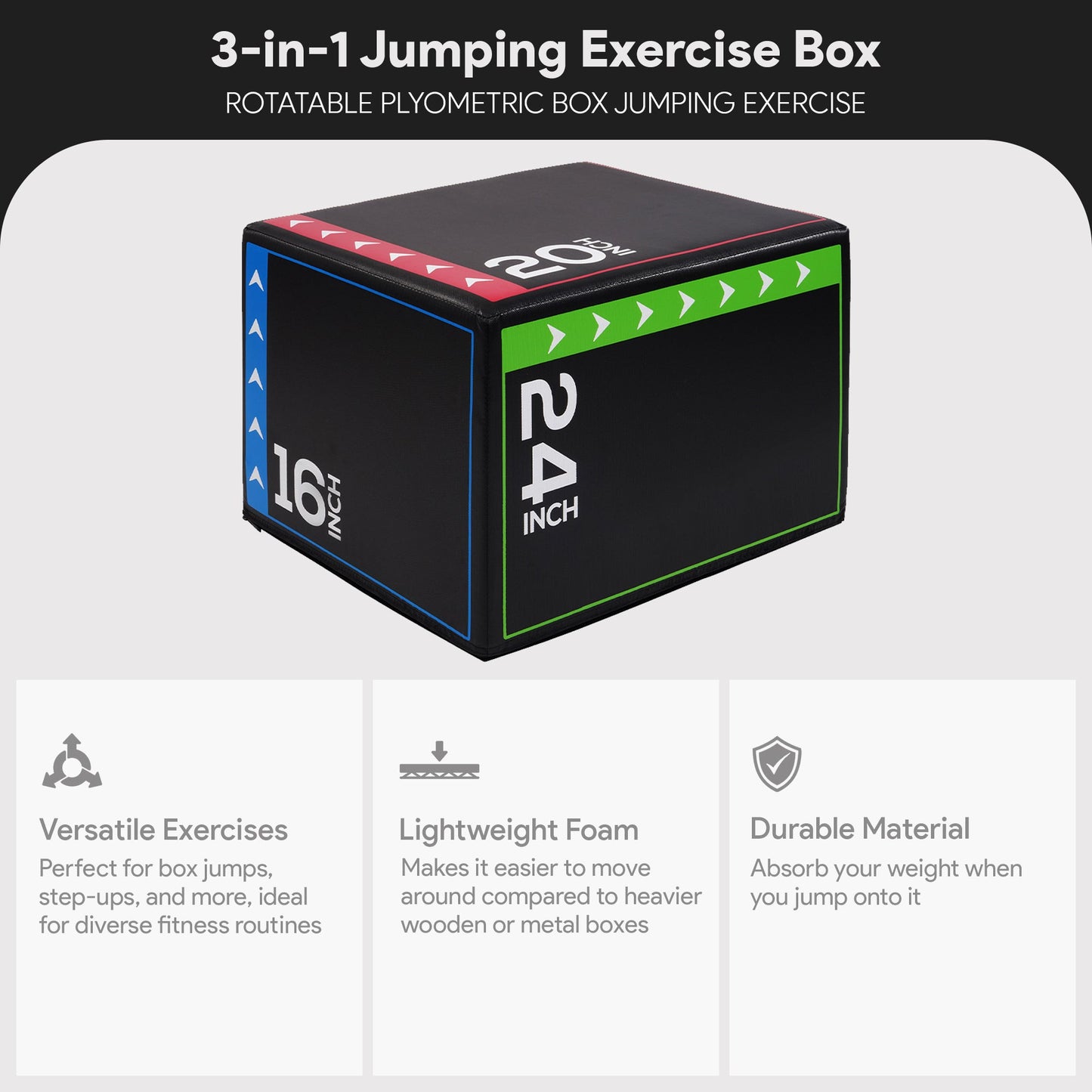 BalanceFrom Fitness 10 Pound Versatile 3 in 1 Plyometric Jumping Exercise Box