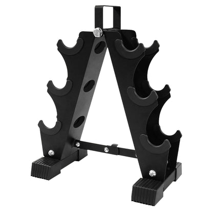 BalanceFrom Neoprene-Coated Dumbbell Set with Rack, Hex Weights for Strength Training, Resistance Workouts, and Home Gym Fitness, Black