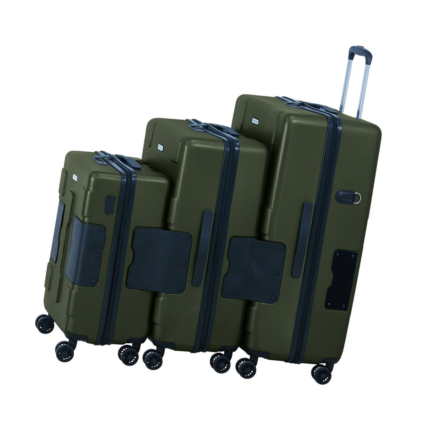 TACH V3.1 3 Piece Set Connectable Hard Shell Spinner Suitcase Luggage Set, Green