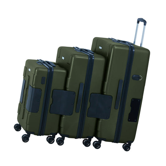 TACH V3.1 3 Piece Set Connectable Hard Shell Spinner Suitcase Luggage Set, Green