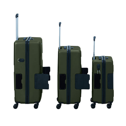 TACH V3.1 3 Piece Set Connectable Hard Shell Spinner Suitcase Luggage Set, Green