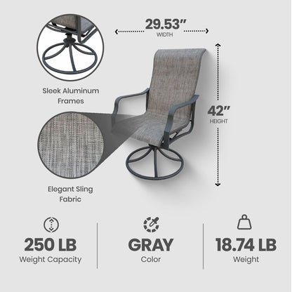 Four Seasons Courtyard Tuscany 6 Piece Swivel Rocker Chair Set w/ Aluminum Frame