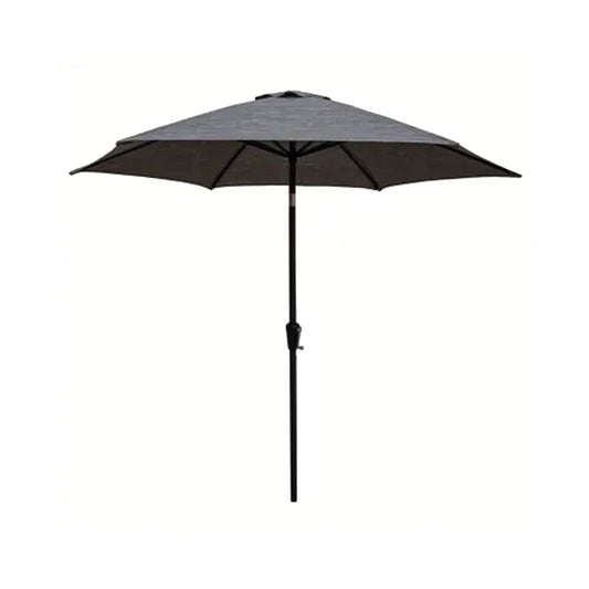 Four Seasons Courtyard Tuscany Market Aluminum Umbrella w/ Crank and Tilt, Gray