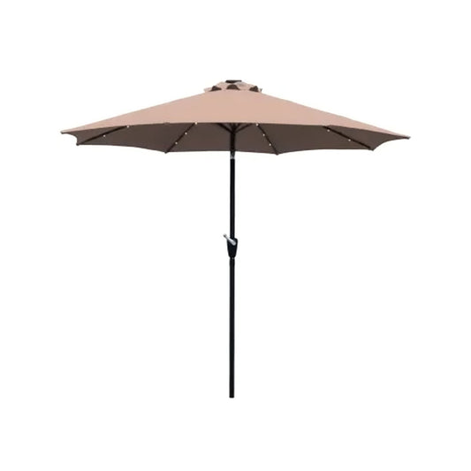 Four Seasons Courtyard 9’ Polyester Patio Market Umbrella with Steel Pole, Beige