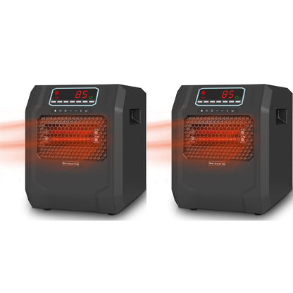 VOLTORB Portable Corded Electric Space Heater w/3 Heat Settings, Black (2 Pack)