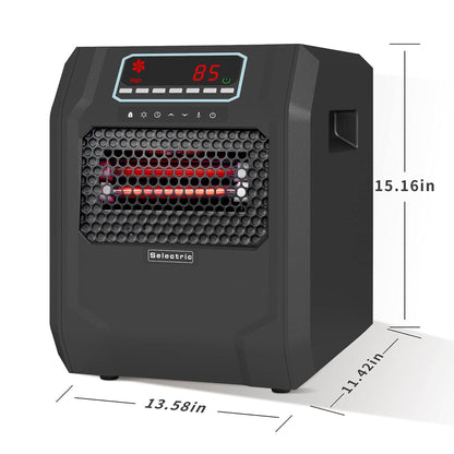 VOLTORB Portable Corded Electric Space Heater w/3 Heat Settings, Black (4 Pack)