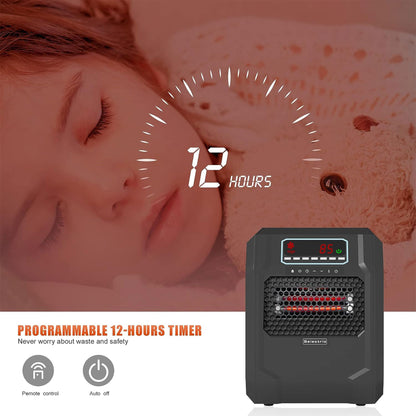 VOLTORB Portable Corded Electric Space Heater w/3 Heat Settings, Black (4 Pack)