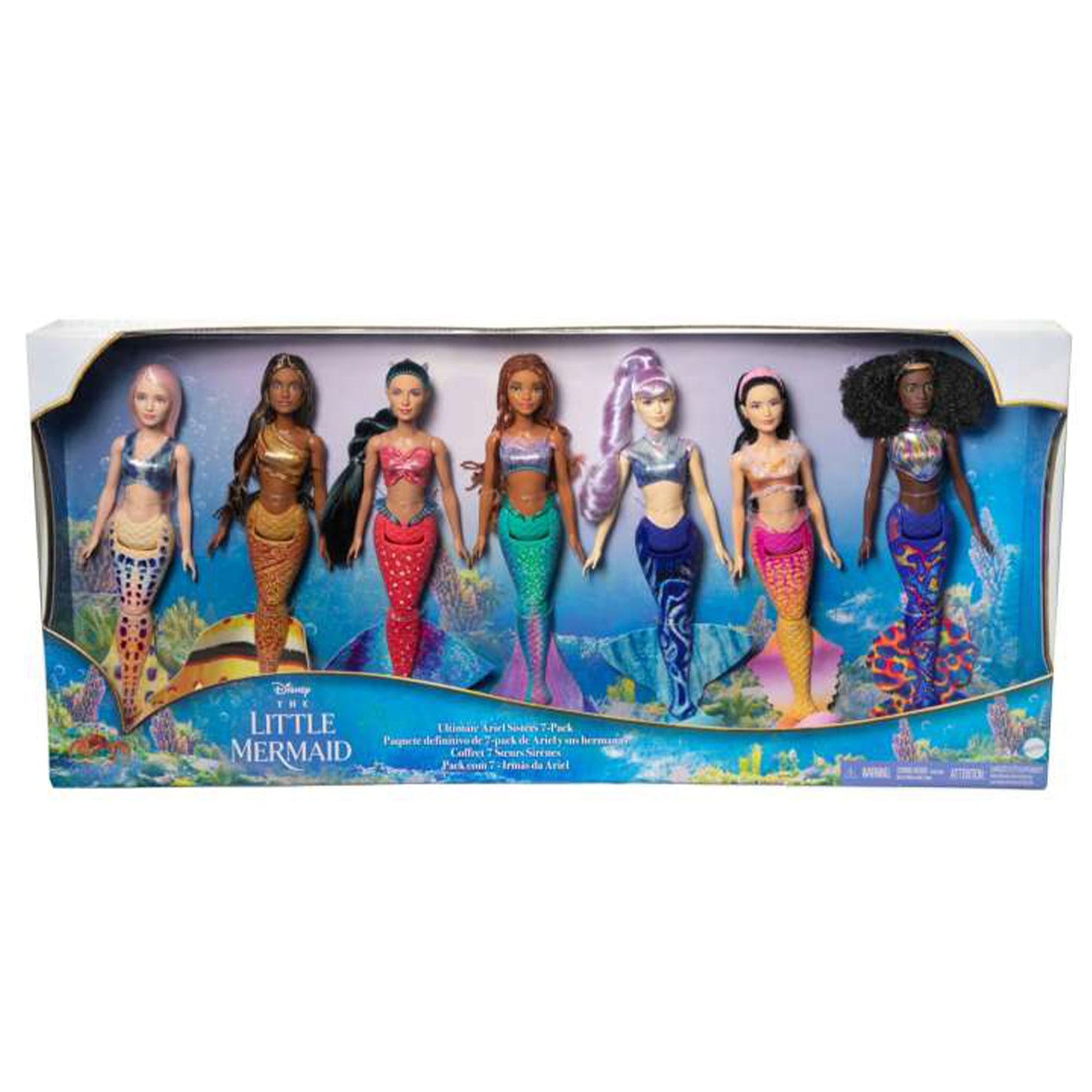 Disney the Little Mermaid Ariel And Sisters Small Doll Set With 7 Mermaid Dolls
