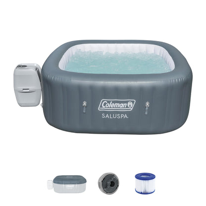 SaluSpa LED Spa Waterfall Accessory w/Coleman SaluSpa Inflatable Hot Tub, Gray