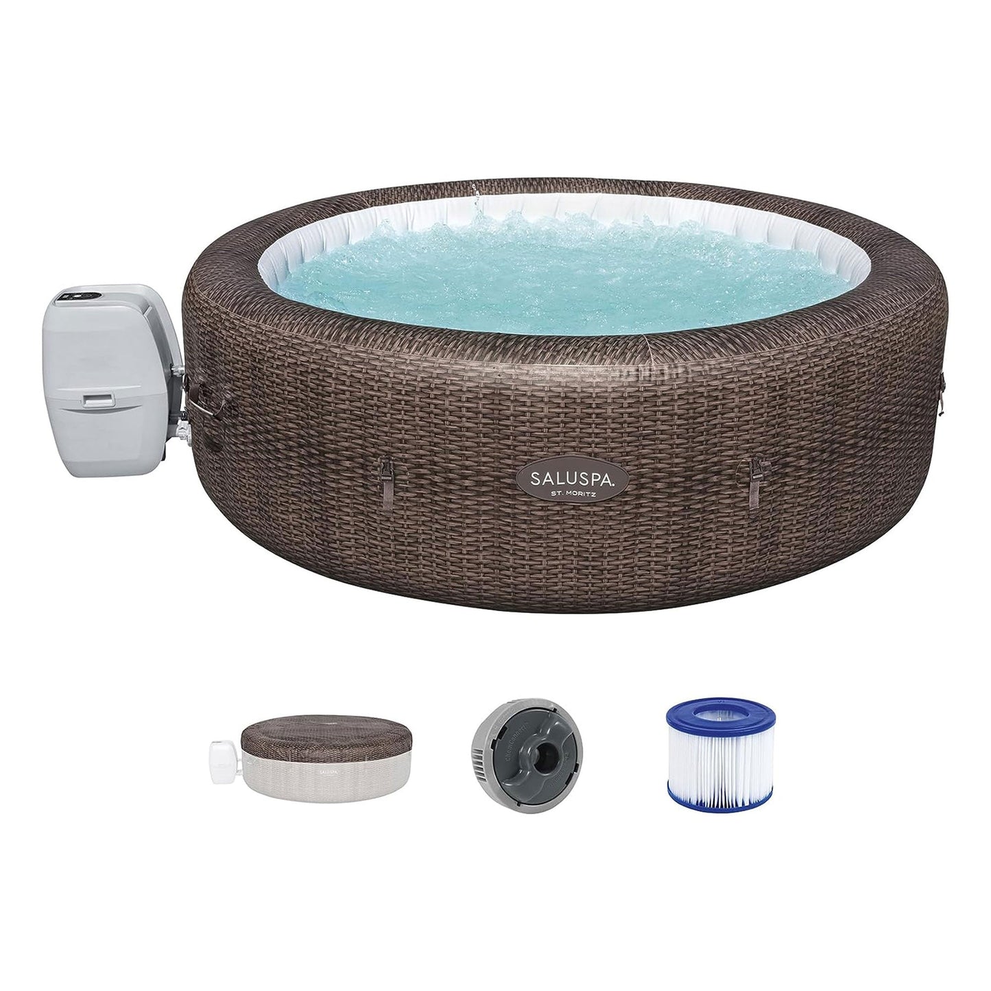 SaluSpa Color Changing Waterfall Accessory w/ Bestway SaluSpa AirJet Hot Tub