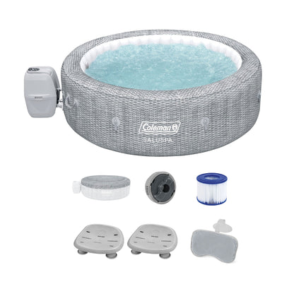 Coleman Sicily Inflatable AirJet Hot Tub with 2 SaluSpa Seat and Headrest Pillow