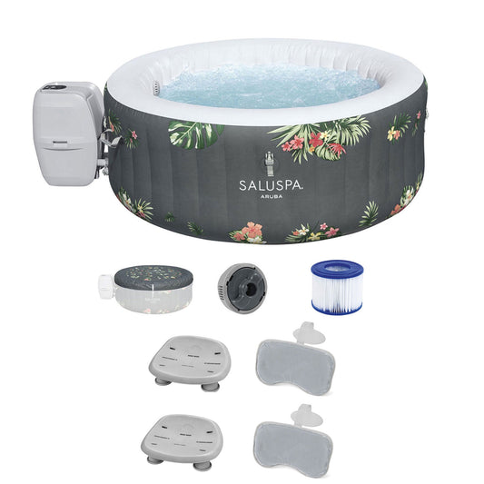 Bestway Aruba AirJet Hot Tub with 2 Non-Slip Spa Seat and 2 Headrest Pillows